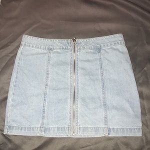Zip up jean skirt